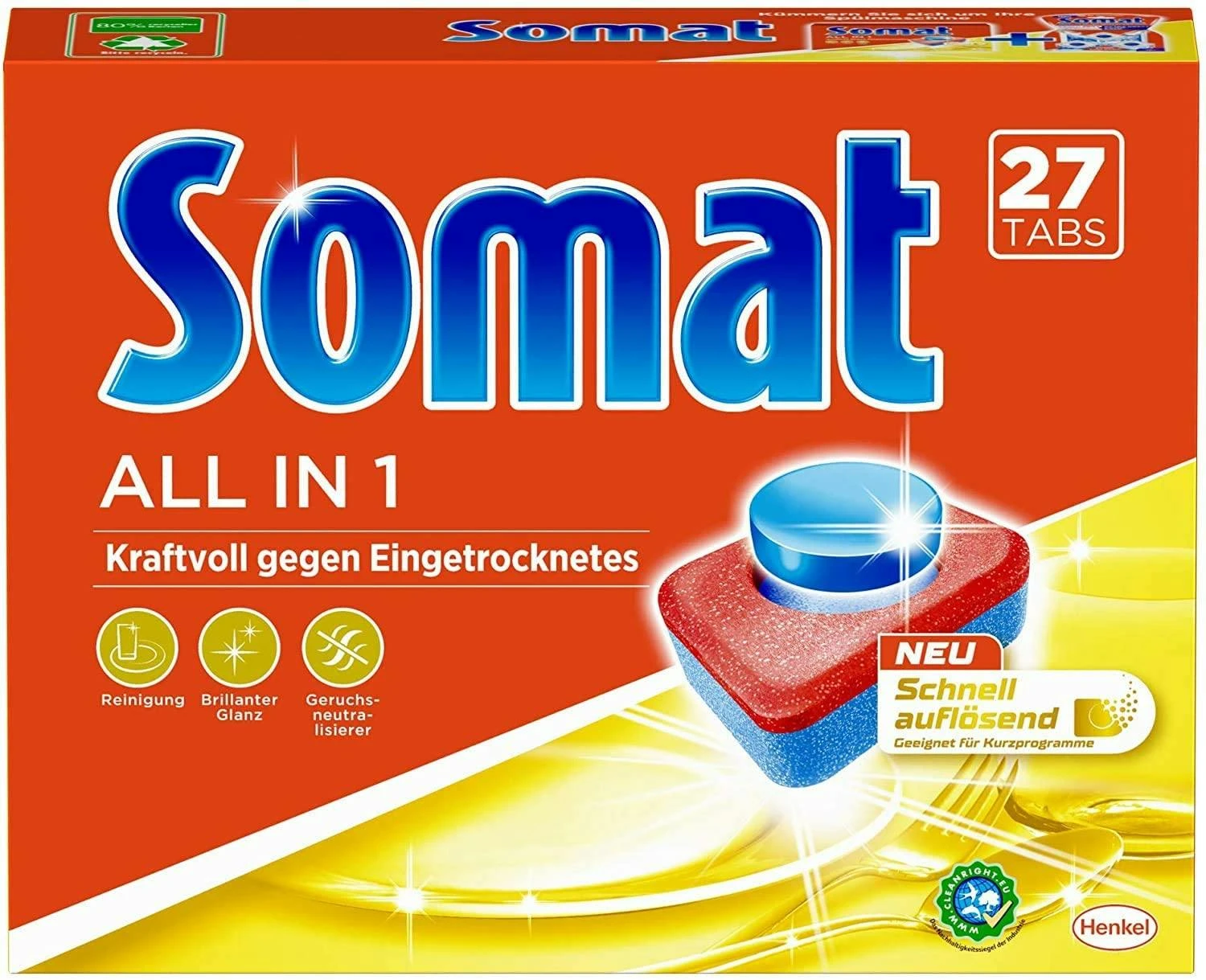 Somat Tabs 10 All In 1 Extra 25 Spülmaschinentabs 450g Spülmaschinenreiniger 6 Somat Tabs 10 All In 1 Extra 25 Spülmaschinentabs 450g Spülmaschinenreiniger – Bild 4