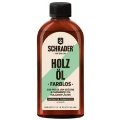 SCHRADER Holz Öl Farblos - Pflegeöl Für Holzoberflächen - 250ml - Made In Germany