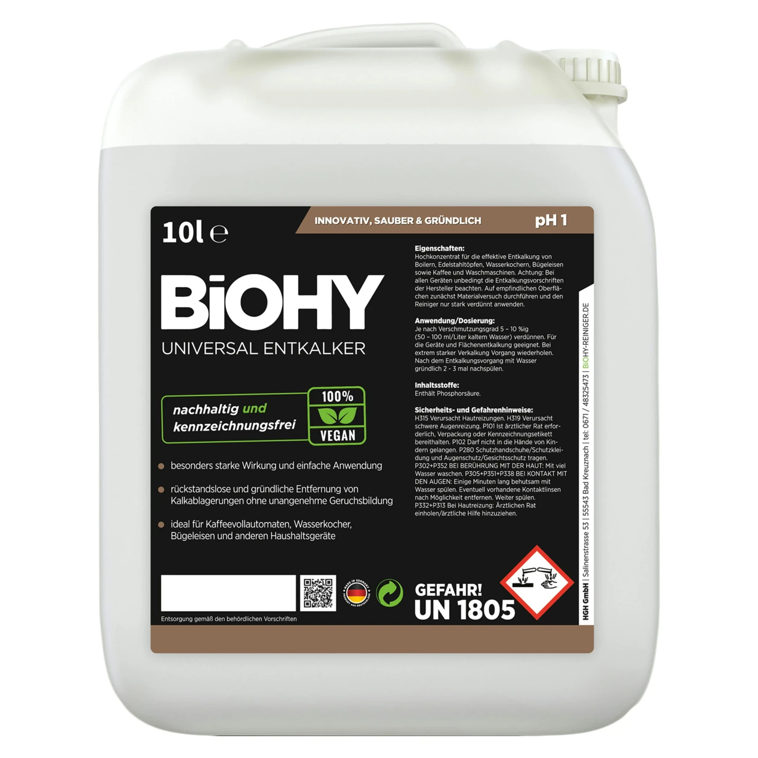 BiOHY Universal Entkalker (50x10l Kanister) | Konzentrat Für 20 Entkalkungsvorgänge Pro Flasche | Kompatibel Mit Allen Kaffeevollautomaten 8 BiOHY Universal Entkalker (50x10l Kanister) | Konzentrat Für 20 Entkalkungsvorgänge Pro Flasche | Kompatibel Mit Allen Kaffeevollautomaten – Bild 6