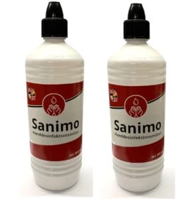 2x 1000ml Sanimo Handdesinfektionsmittel - Anwendungsfertig - Nach Rezept Der WHO Desinfektionsmittel Hände Nachfüllflasche