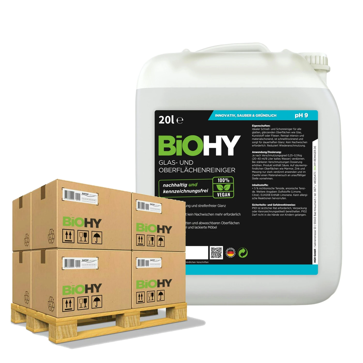 BiOHY Glas- Und Oberflächenreiniger (24x20l Kanister) | Konzentrat | Universalreiniger | Intensiv & Nachhaltig Reinigender Automatenreiniger 2 BiOHY Glas- Und Oberflächenreiniger (24x20l Kanister) | Konzentrat | Universalreiniger | Intensiv & Nachhaltig Reinigender Automatenreiniger
