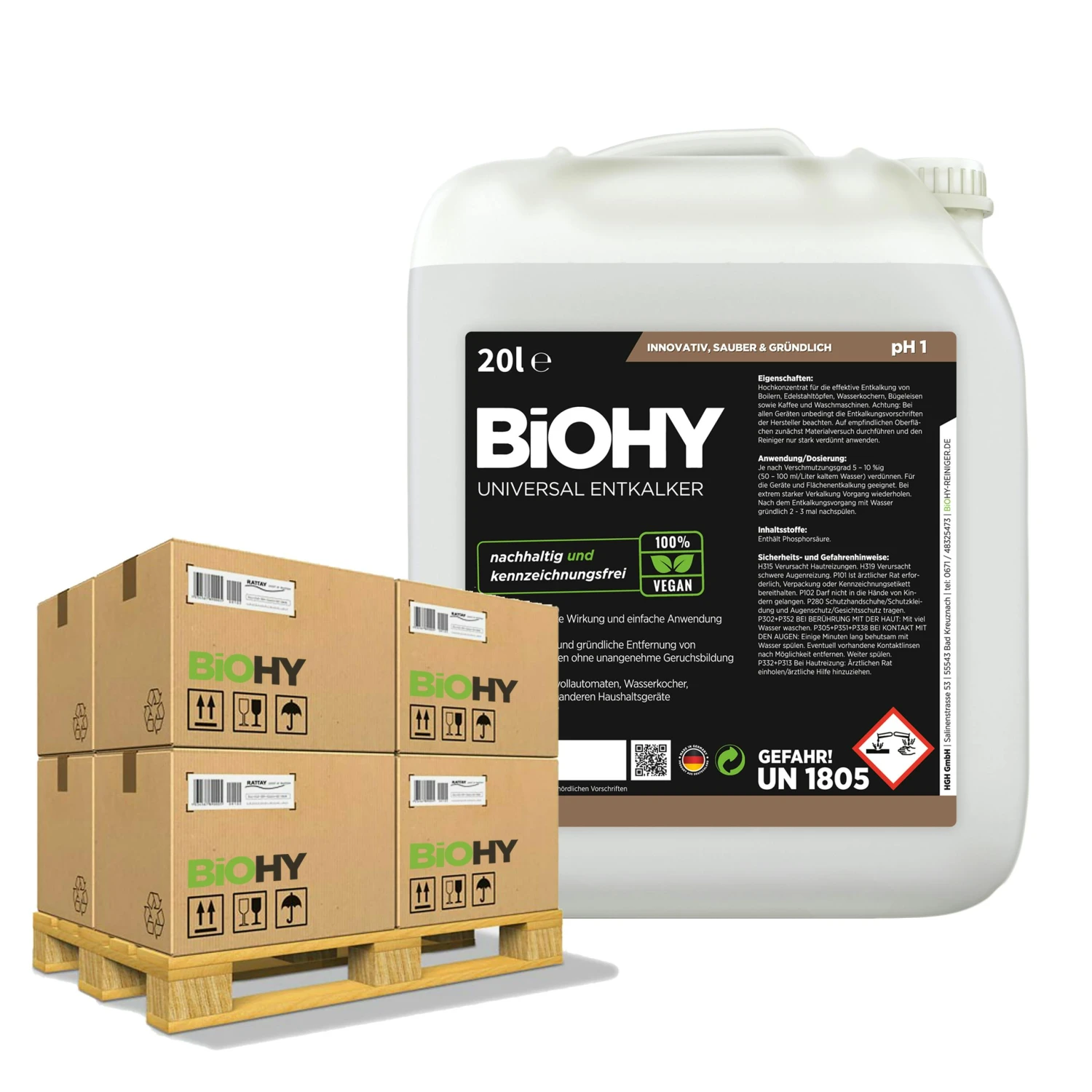 BiOHY Universal Entkalker (50x10l Kanister) | Konzentrat Für 20 Entkalkungsvorgänge Pro Flasche | Kompatibel Mit Allen Kaffeevollautomaten 4 BiOHY Universal Entkalker (50x10l Kanister) | Konzentrat Für 20 Entkalkungsvorgänge Pro Flasche | Kompatibel Mit Allen Kaffeevollautomaten – Bild 2