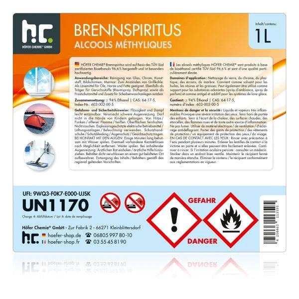 1 X 1 Liter Brennspiritus 94% 8 1 X 1 Liter Brennspiritus 94% – Bild 6