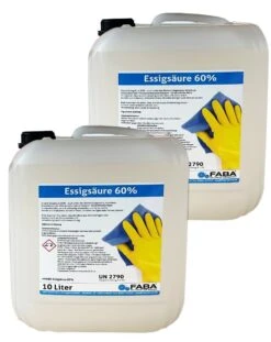 Essigsäure 60% Essigessenz C2H4O2 Reiniger Entkalker 2 X 10 Liter