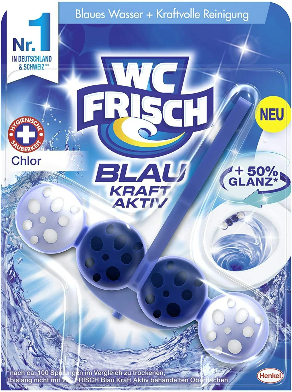 WC FRISCH Kraft Aktiv Blauspüler Chlor 50g WC Reiniger Toilettenreiniger 3 WC FRISCH Kraft Aktiv Blauspüler Chlor 50g WC Reiniger Toilettenreiniger