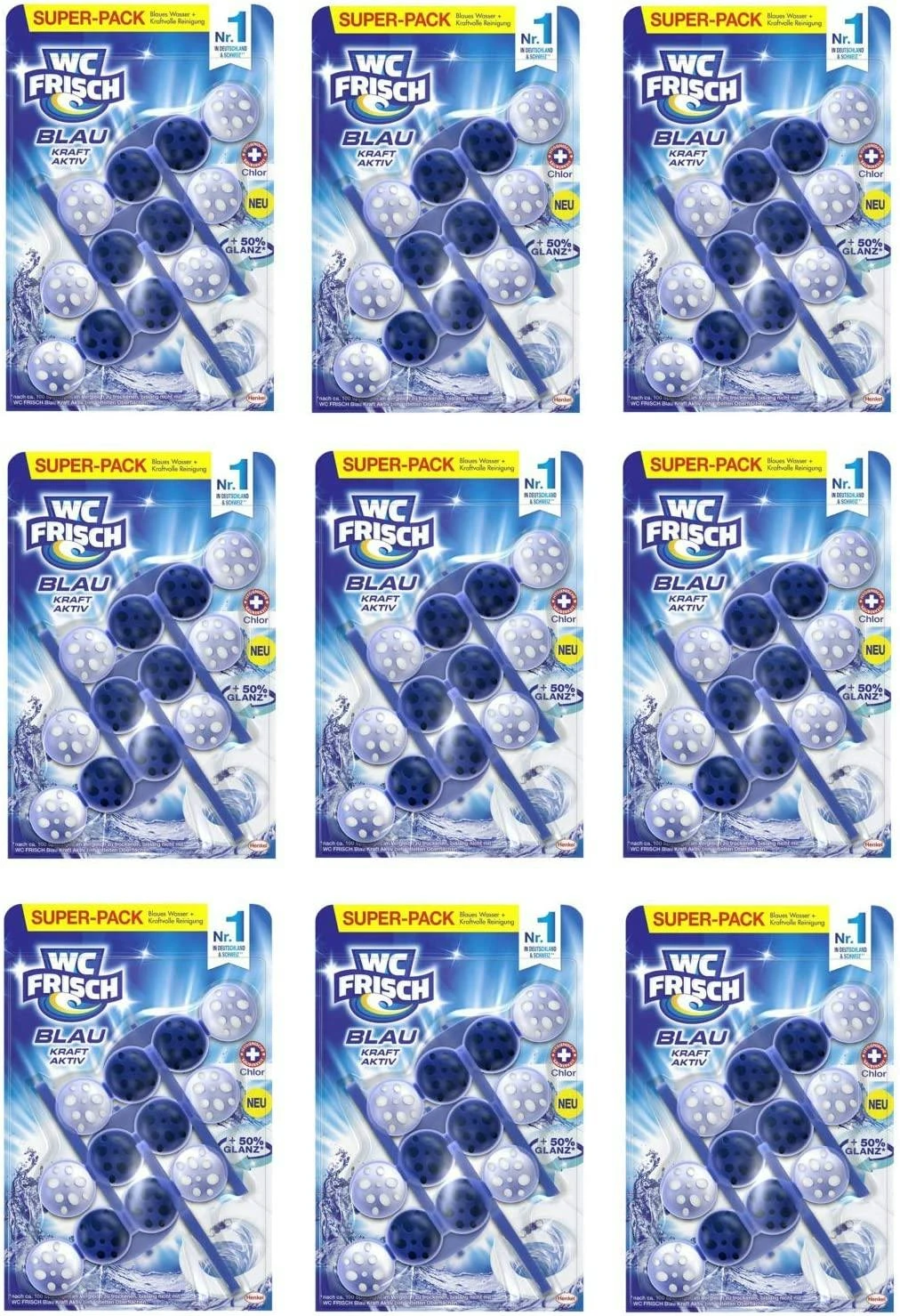 WC FRISCH Kraft Aktiv Blauspüler Chlor 50g WC Reiniger Toilettenreiniger 4 WC FRISCH Kraft Aktiv Blauspüler Chlor 50g WC Reiniger Toilettenreiniger – Bild 2