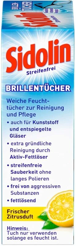 Sidolin Brillenputztücher 20 Stück Reinigungstücher Tücher Reinigen Putztuch -Bissell Shop 64bc752f 06e7 42af b2e9 cf3fbd383c55