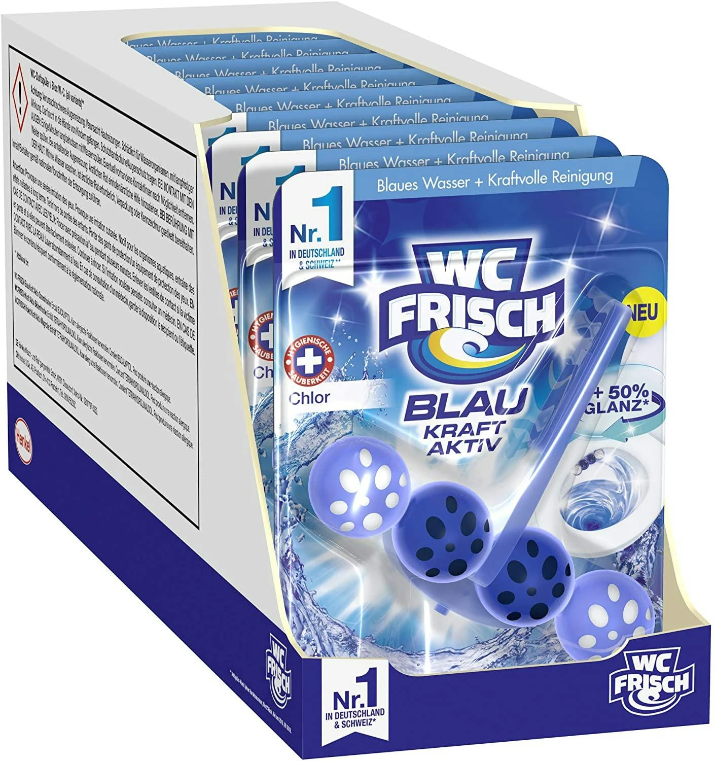 WC FRISCH Kraft Aktiv Blauspüler Chlor 50g WC Reiniger Toilettenreiniger 6 WC FRISCH Kraft Aktiv Blauspüler Chlor 50g WC Reiniger Toilettenreiniger – Bild 4