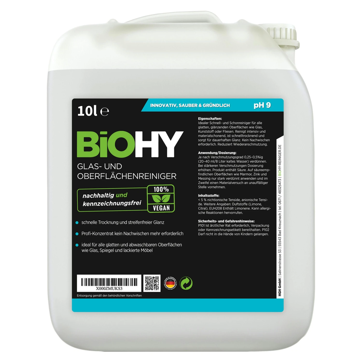 BiOHY Glas- Und Oberflächenreiniger (24x20l Kanister) | Konzentrat | Universalreiniger | Intensiv & Nachhaltig Reinigender Automatenreiniger 4 BiOHY Glas- Und Oberflächenreiniger (24x20l Kanister) | Konzentrat | Universalreiniger | Intensiv & Nachhaltig Reinigender Automatenreiniger – Bild 3