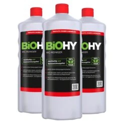 BiOHY WC-Reiniger (3x1l Flasche) | EXTRA STARK | Profi Bio Konzentrat | Dickflüssiges Reinigungs-Gel | Ideal Gegen Urinstein