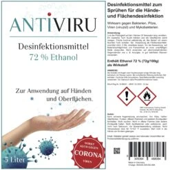 ANTiVIRU | Desinfektionsmittel 5L Kanister | Handdesinfektion & Flächendesinfektion | Viruzid | Anwendungsfertig -Bissell Shop 8d0199c3 0b27 4bee a221 59694c9e6dc1