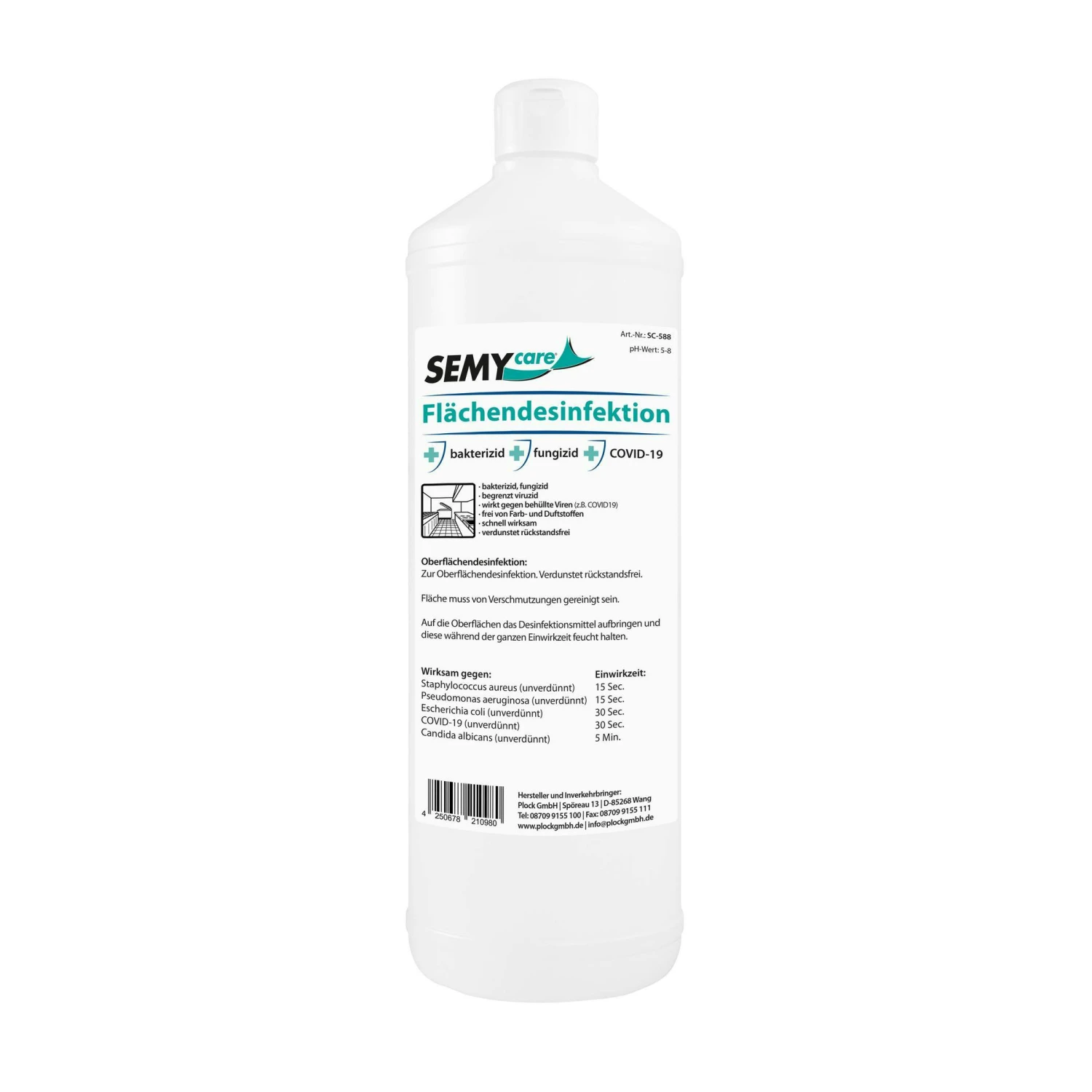 SemyCare Händedesinfektion | 80 Vol% Ethanol | 12 X 1 Liter Flasche 4 SemyCare Händedesinfektion | 80 Vol% Ethanol | 12 X 1 Liter Flasche – Bild 2