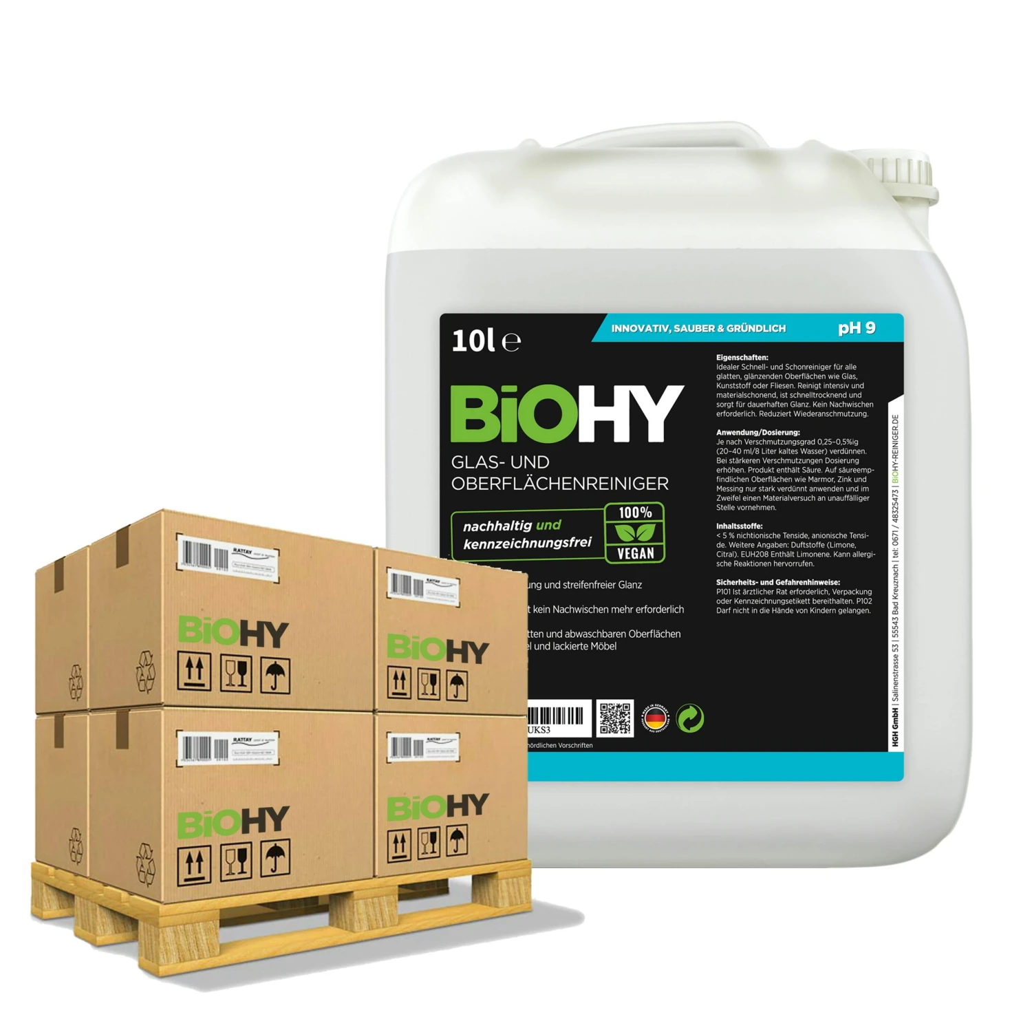 BiOHY Glas- Und Oberflächenreiniger (24x20l Kanister) | Konzentrat | Universalreiniger | Intensiv & Nachhaltig Reinigender Automatenreiniger 3 BiOHY Glas- Und Oberflächenreiniger (24x20l Kanister) | Konzentrat | Universalreiniger | Intensiv & Nachhaltig Reinigender Automatenreiniger – Bild 2