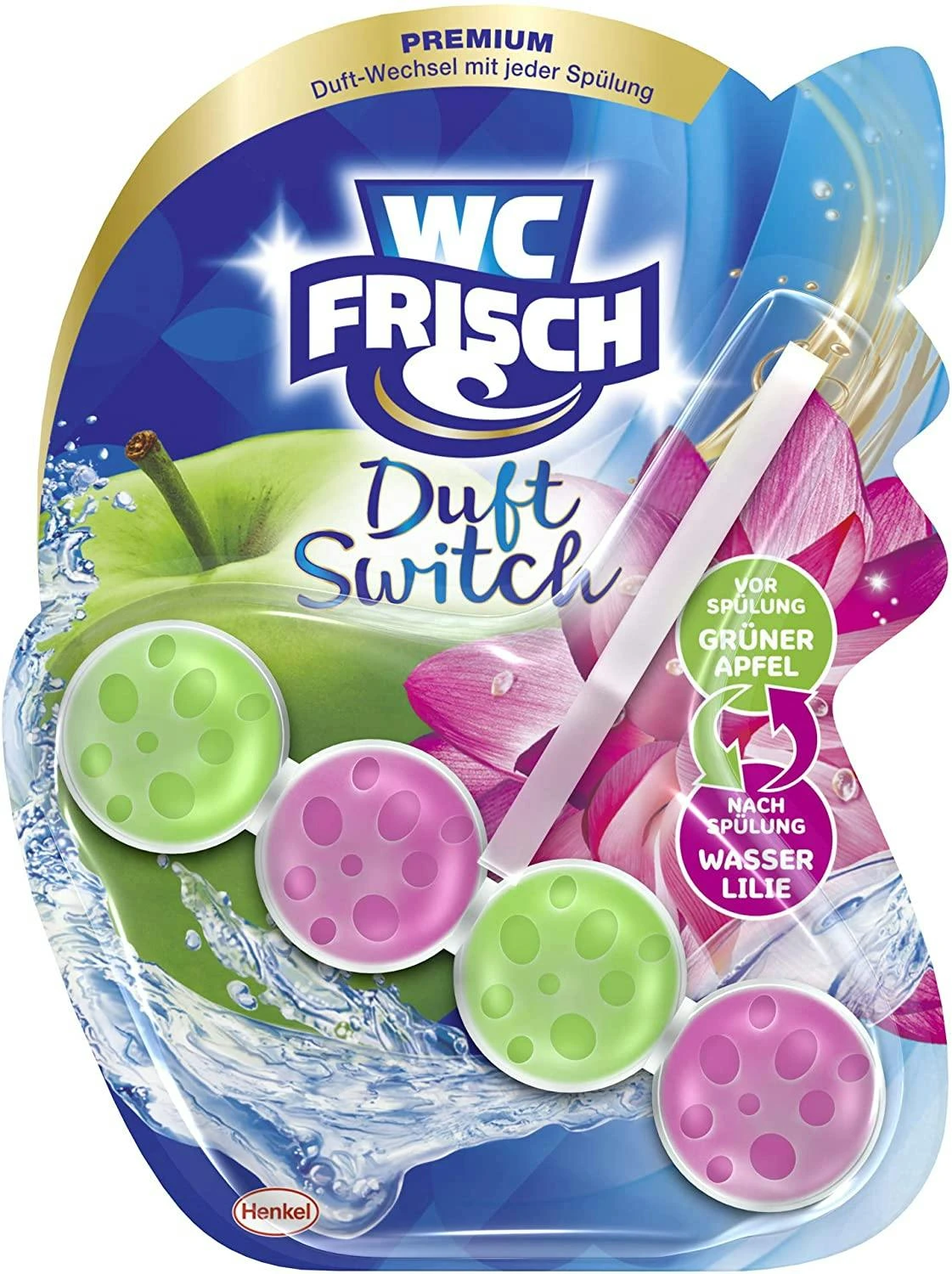 WC Frisch Duft Switch Grüner Apfel Und Wasserlilie 10x50g WC-Reiniger Duftspüler 4 WC Frisch Duft Switch Grüner Apfel Und Wasserlilie 10x50g WC-Reiniger Duftspüler – Bild 2