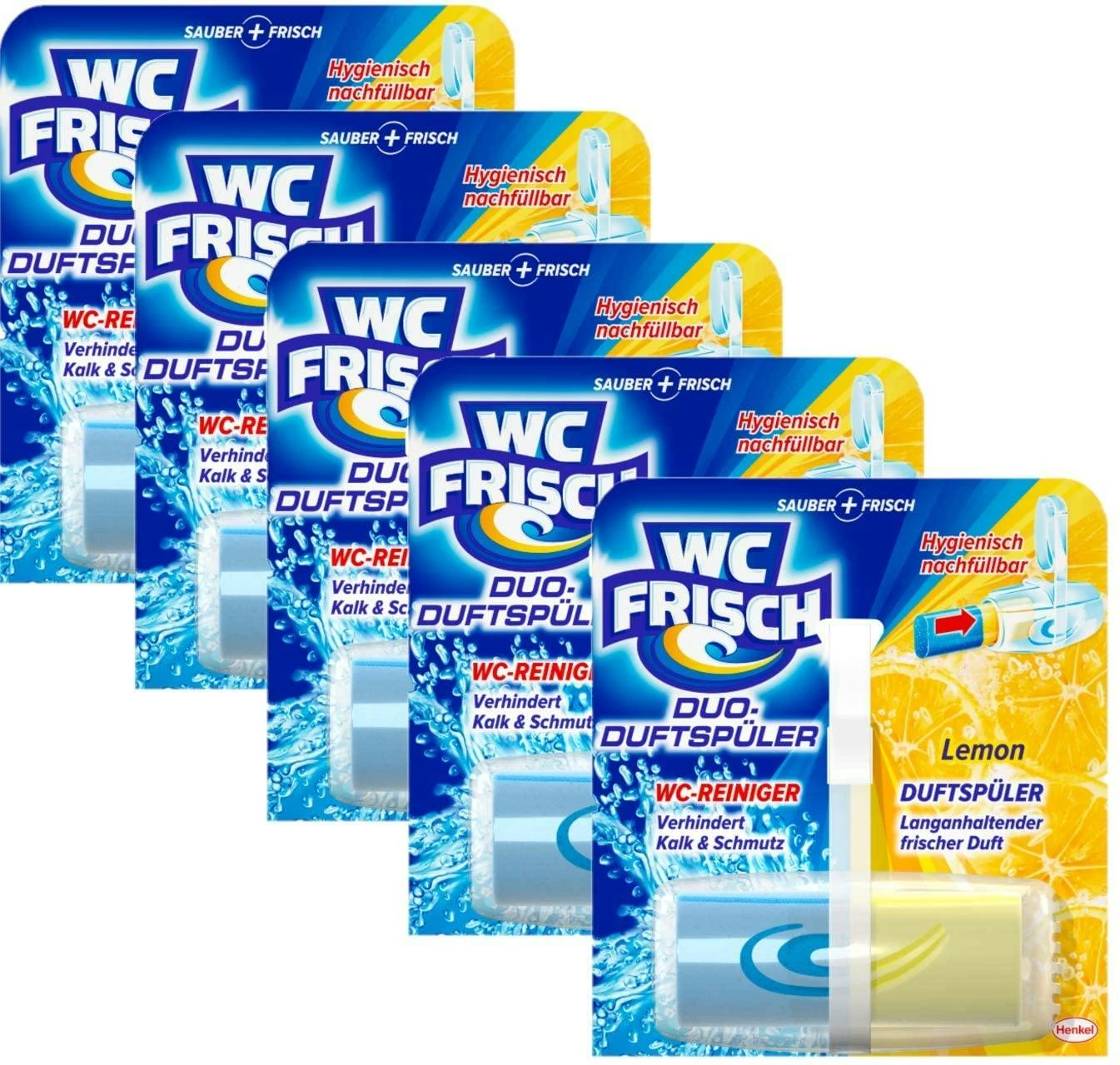 WC FRISCH Duo Lemon 2er Pack WC-Reiniger WC-Duftstein 2x 2 Stück Nachfüllpack 6 WC FRISCH Duo Lemon 2er Pack WC-Reiniger WC-Duftstein 2x 2 Stück Nachfüllpack – Bild 4