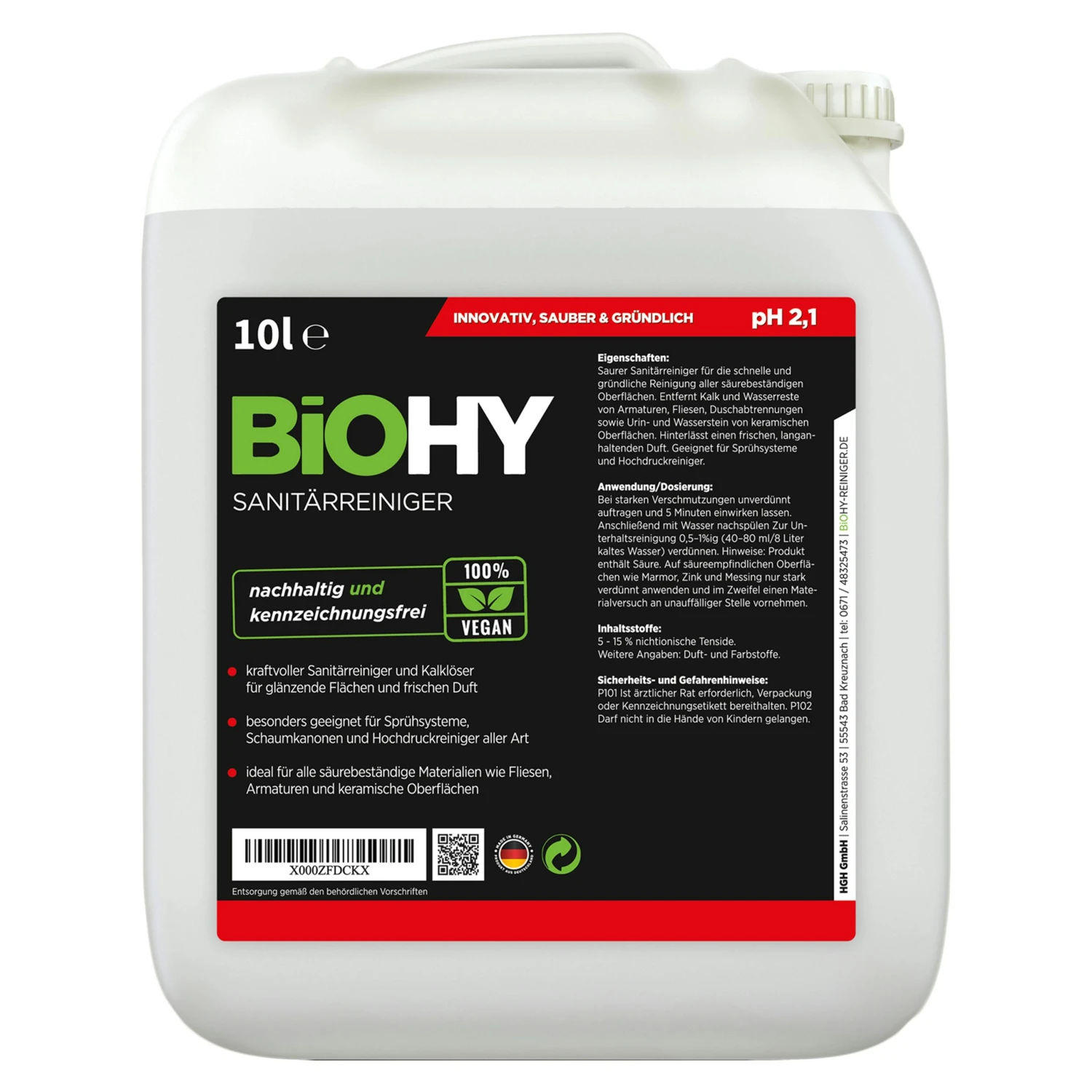 BiOHY Sanitärreiniger (24x20l Kanister) | Kalkzersetzendes Konzentrat Für Den Sanitärbereich | Badreiniger Mit Angenehme & Frischen Duft | EXTRA STARK 4 BiOHY Sanitärreiniger (24x20l Kanister) | Kalkzersetzendes Konzentrat Für Den Sanitärbereich | Badreiniger Mit Angenehme & Frischen Duft | EXTRA STARK – Bild 3
