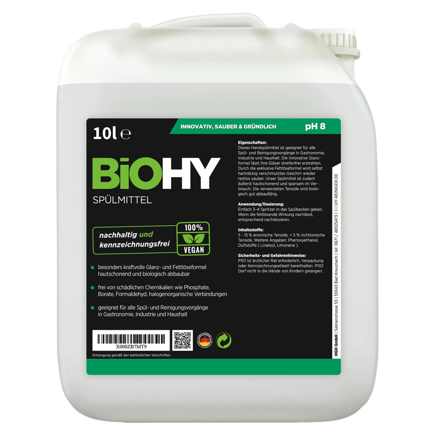 BiOHY Spülmittel (3x1l Flasche) | Frei Von Schädlichen Chemikalien & Biologisch Abbaubar | Glanz- & Fettlöseformel 9 BiOHY Spülmittel (3x1l Flasche) | Frei Von Schädlichen Chemikalien & Biologisch Abbaubar | Glanz- & Fettlöseformel – Bild 7