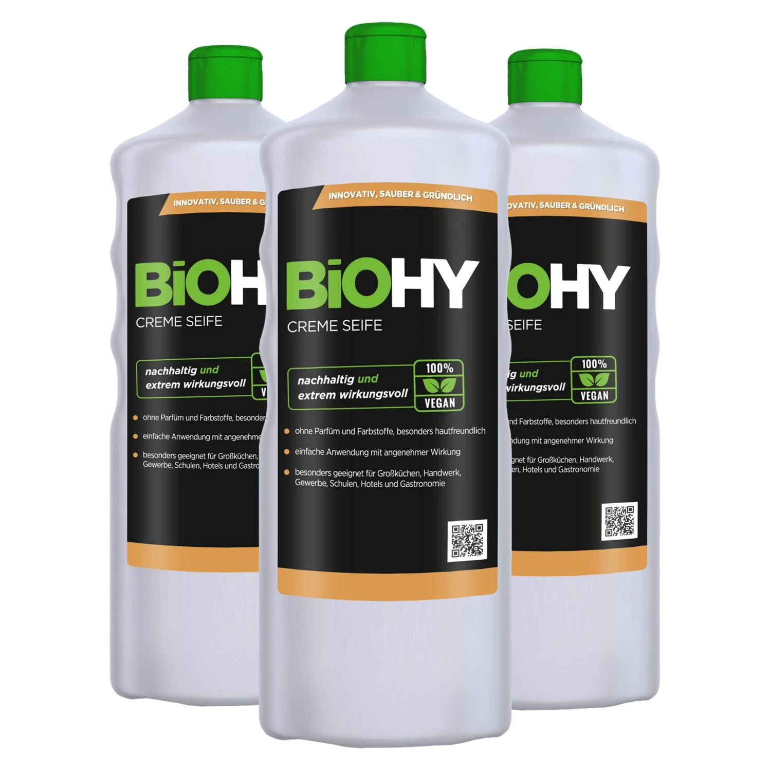 BiOHY Creme Seife (3x1l Flasche) | Hautschonende, Rückfettende Und Geruchsneutrale Handseife PHOSPHATFREI | Ohne Parfüm Und Farbstoffe 3 BiOHY Creme Seife (3x1l Flasche) | Hautschonende, Rückfettende Und Geruchsneutrale Handseife PHOSPHATFREI | Ohne Parfüm Und Farbstoffe