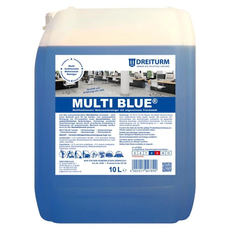 Dreiturm Multi Blue Mit Angenehmem Frischeduft Multifunktionaler Mehrzweck-Reiniger 1 L Flasche 4 Dreiturm Multi Blue Mit Angenehmem Frischeduft Multifunktionaler Mehrzweck-Reiniger 1 L Flasche – Bild 2