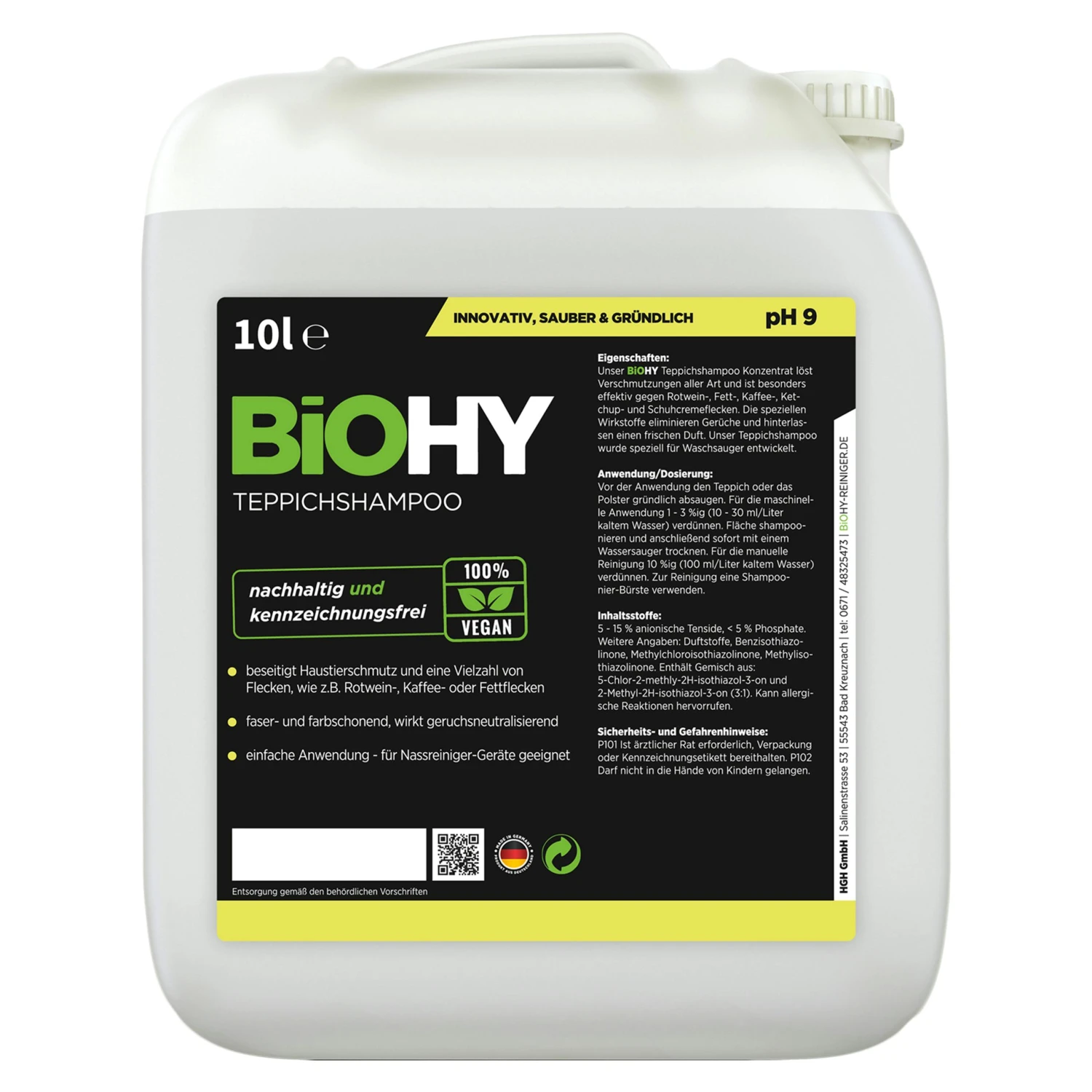 BiOHY Teppichshampoo (24x20l Kanister) | Teppichreiniger Ideal Zur Entfernung Von Hartnäckigen Flecken | SPEZIELL FÜR WASCHSAUGER ENTWICKELT 5 BiOHY Teppichshampoo (24x20l Kanister) | Teppichreiniger Ideal Zur Entfernung Von Hartnäckigen Flecken | SPEZIELL FÜR WASCHSAUGER ENTWICKELT – Bild 3