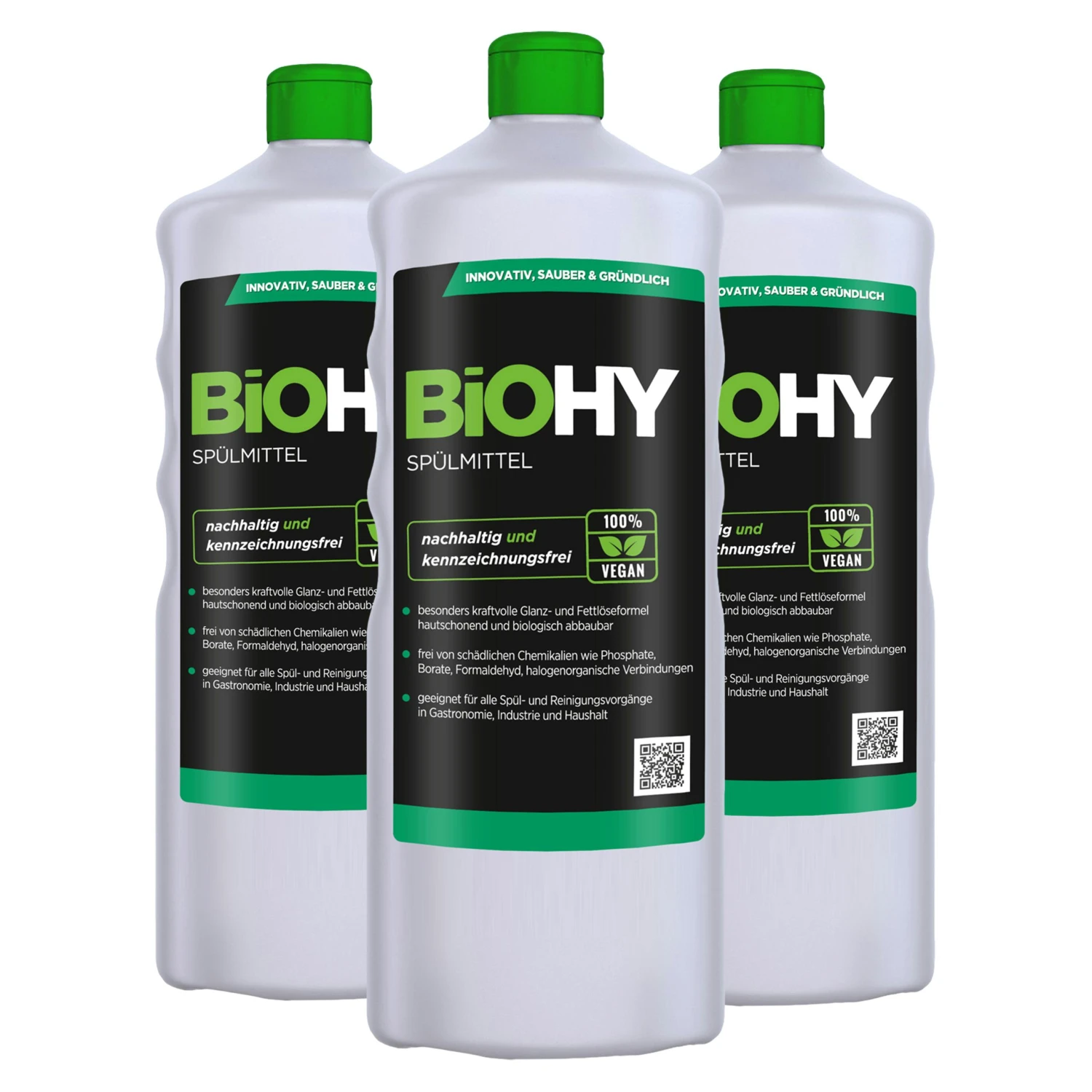 BiOHY Spülmittel (3x1l Flasche) | Frei Von Schädlichen Chemikalien & Biologisch Abbaubar | Glanz- & Fettlöseformel 3 BiOHY Spülmittel (3x1l Flasche) | Frei Von Schädlichen Chemikalien & Biologisch Abbaubar | Glanz- & Fettlöseformel